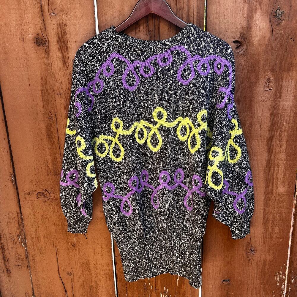 Vintage Triagle Abstract Loop Clowncore Knit Sweater Size Womens Small